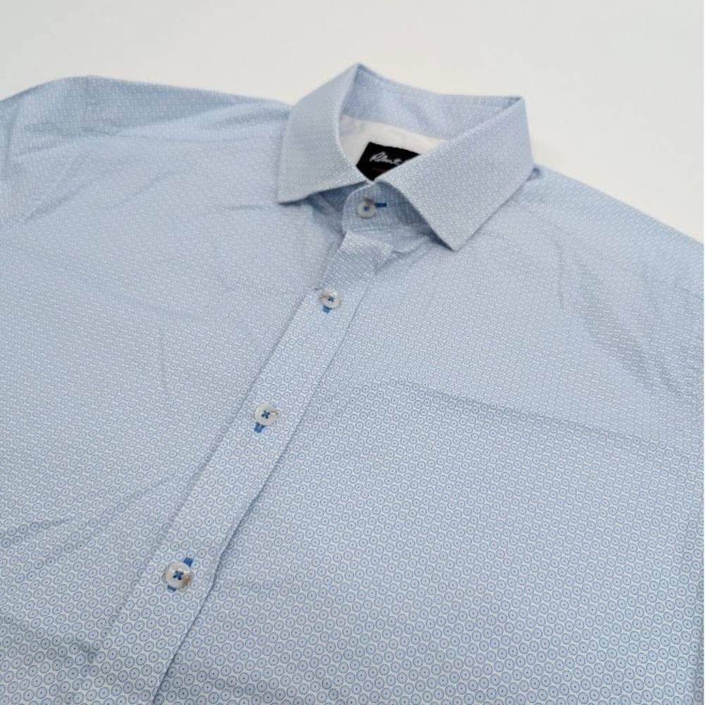 Robert Graham Modern Americana Button Shirt Mens XL Blue Geometric Circle Print